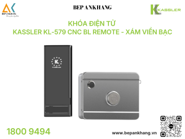 Khóa điện tử Kassler KL-579 CNC BL Remote - Xám Viền Bạc